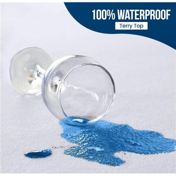 Twin Waterproof Mattress Protector Soft Terry Fitted Cover with Deep Pockets - Picture 2 of 7